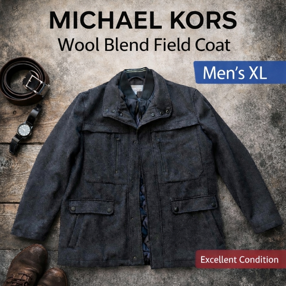 Michael Kors Wool Blend Field Coat Men’s XL Insulated Winter Jacket